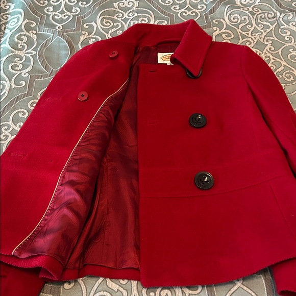 Talbots Red Wool blend Double-breasted coat. Size 8 - Picture 3 of 9